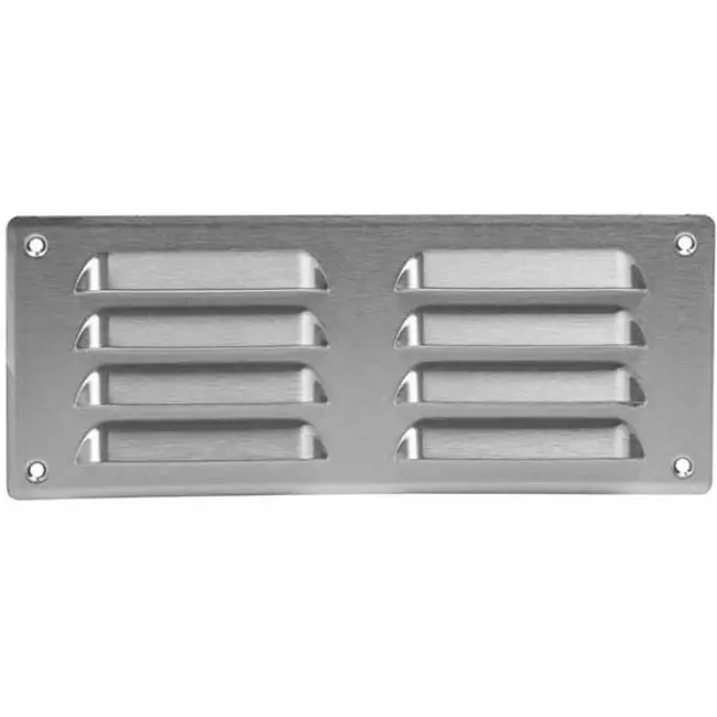 Fyrkantigt ventilationsgaller av metall 260x105 mm rvs - MR26105i