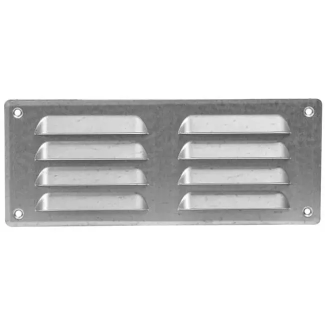 Fyrkantigt ventilationsgaller av metall 260x105 mm zink - MR26105Zn