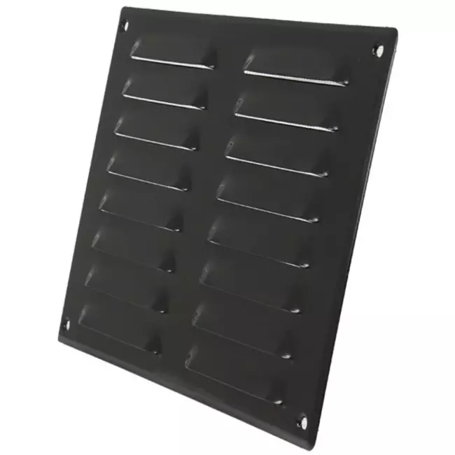 Fyrkantigt ventilationsgaller av metall 260x190 mm, svart - MR26195M - RAL9005