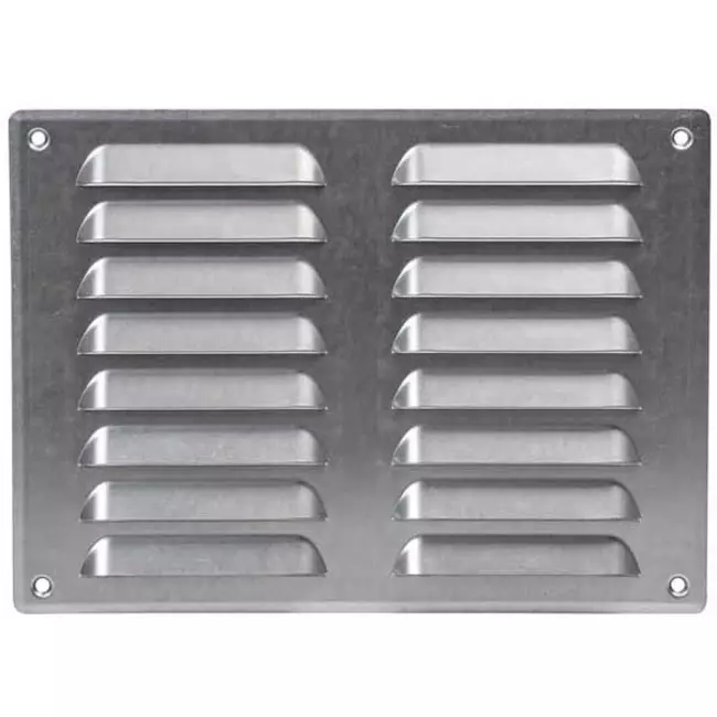 Fyrkantigt ventilationsgaller av metall 260x190 mm zink - MR2619Zn