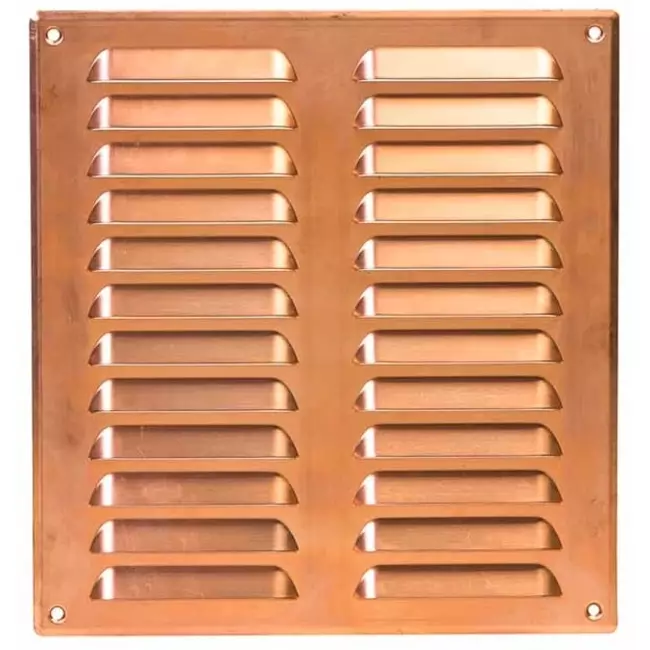 Fyrkantigt ventilationsgaller av metall 260x280 mm koppar - MR2628Cu