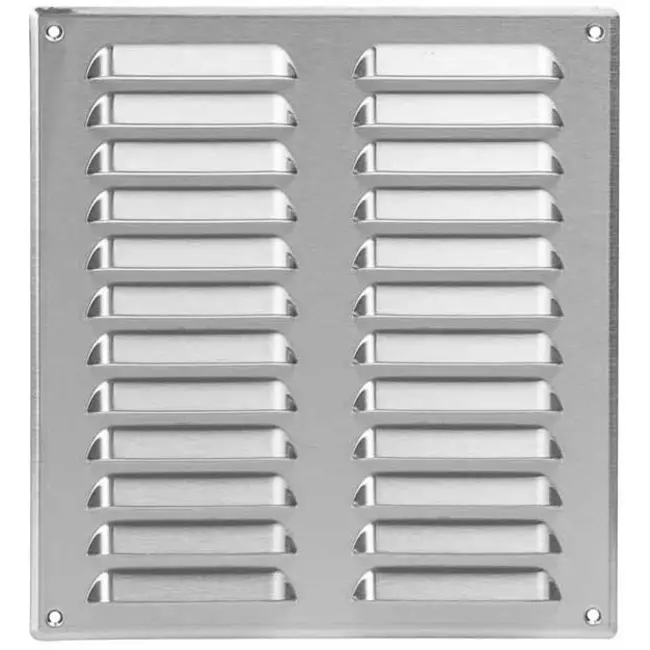 Fyrkantigt ventilationsgaller av metall 260x280 mm rvs - MR2628i