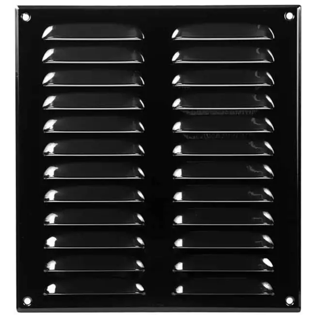 Fyrkantigt ventilationsgaller av metall 260x280 mm, svart - MR2628M - RAL9005