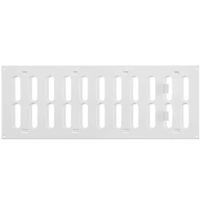 Justerbart metallgaller 400x150 mm, vit  - RAL9016