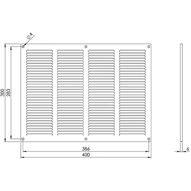 Metallgaller 400x300 mm, svart – MR4030M - RAL9005