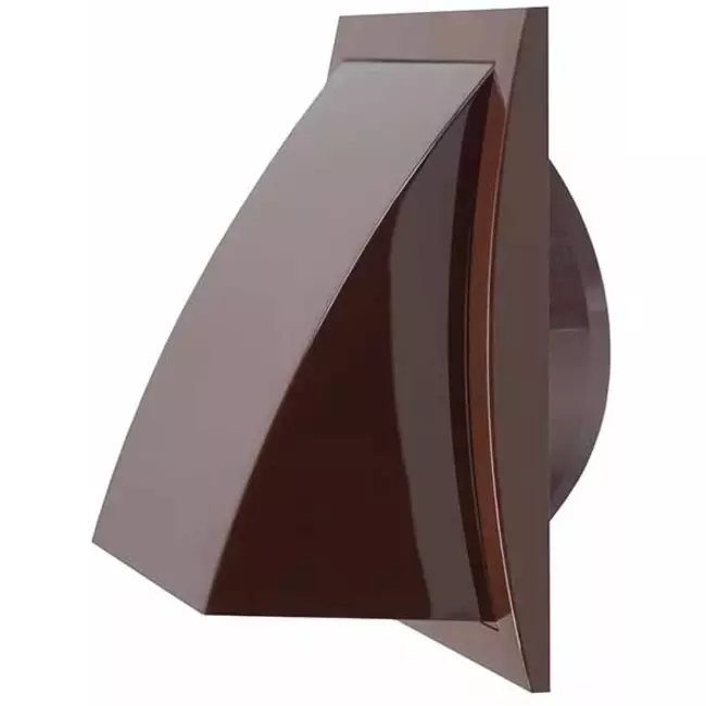 Fasadgaller med backspjäll 190x190 mm diameter 150 mm, brunt - ND15FVB