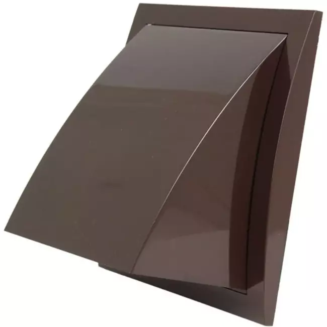 Fasadgaller med backspjäll 190x190 mm diameter 150 mm, brunt - ND15FVB