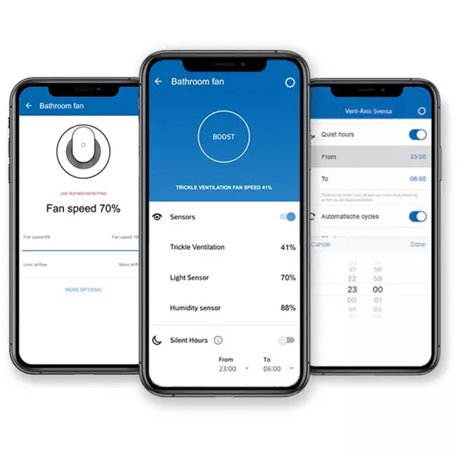 Badrumsfläkt Svensa PureAir med luktsensor 100-125 mm