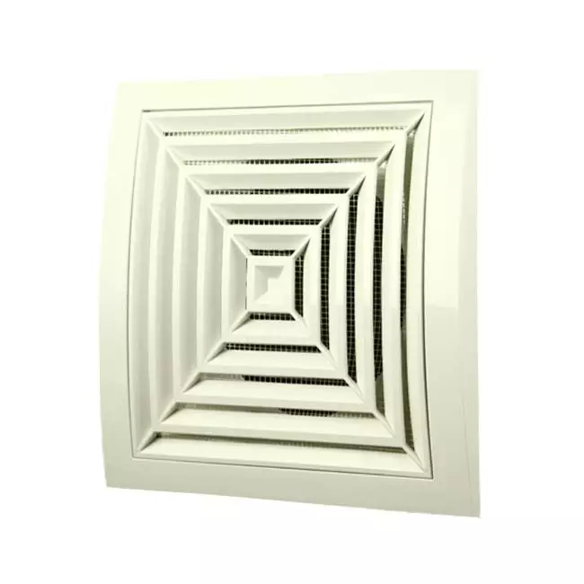 Takdiffusor fyrkantig 190x190 diameter: 125, vit  - ND12G