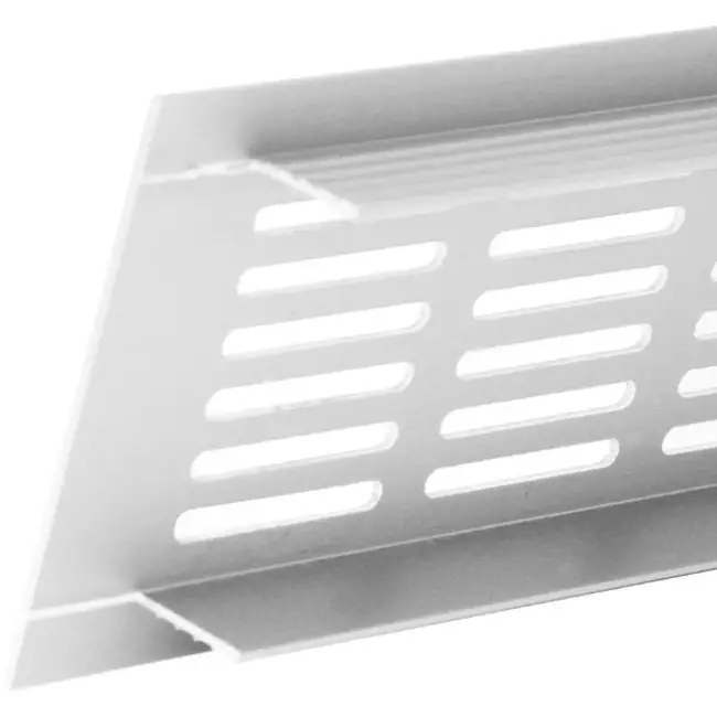 Sockelgaller i aluminium - vit L=500 mm x H=80 mm - RA850