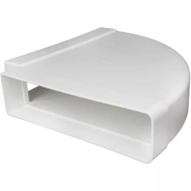 Rektangulär, horisontell 90° böj av plast 220X55 mm - KLH25-90
