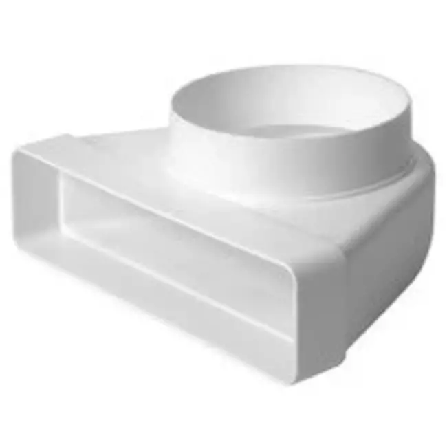 Rektangulär böj av plast vertikal 90°, Ø 125 mm - 220X55mm KLD25-125