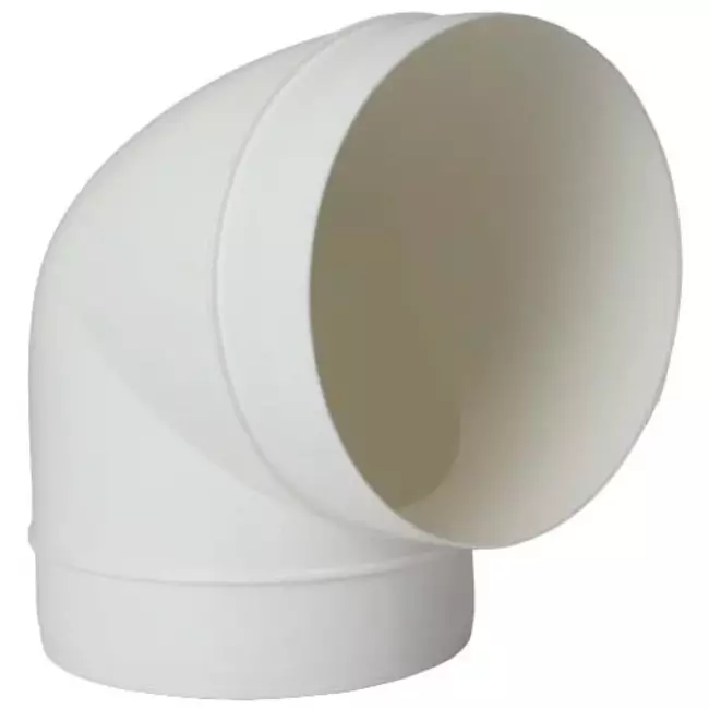 Rund 90° böj av plast, diameter: 125 mm AL125-90