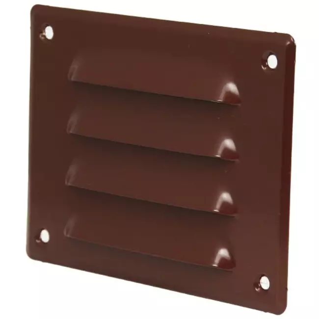 Fyrkantigt ventilationsgaller av metall 140x105 mm, brunt - MR14105B