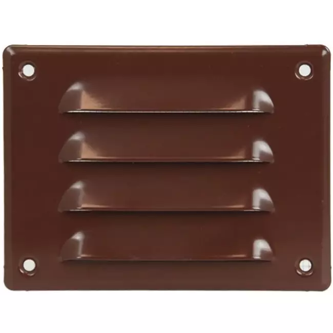 Fyrkantigt ventilationsgaller av metall 140x105 mm, brunt - MR14105B