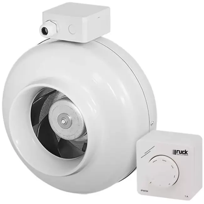 Ruck rörfläkt 300m³/h - Ø 125 mm + elektronisk variabel styrning 1,0 A