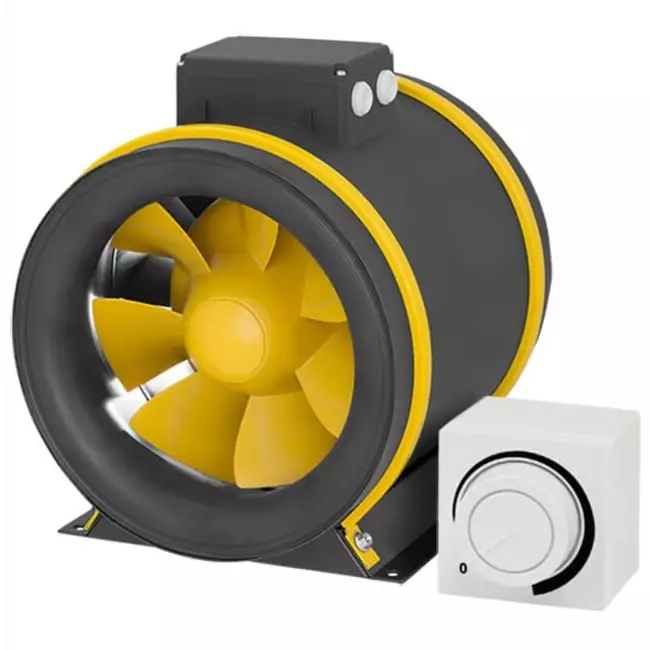 Ruck ETAMASTER rörfläkt med EC motor 4790m³/h - Ø 355 mm + manövrering potentiometer 10 kO
