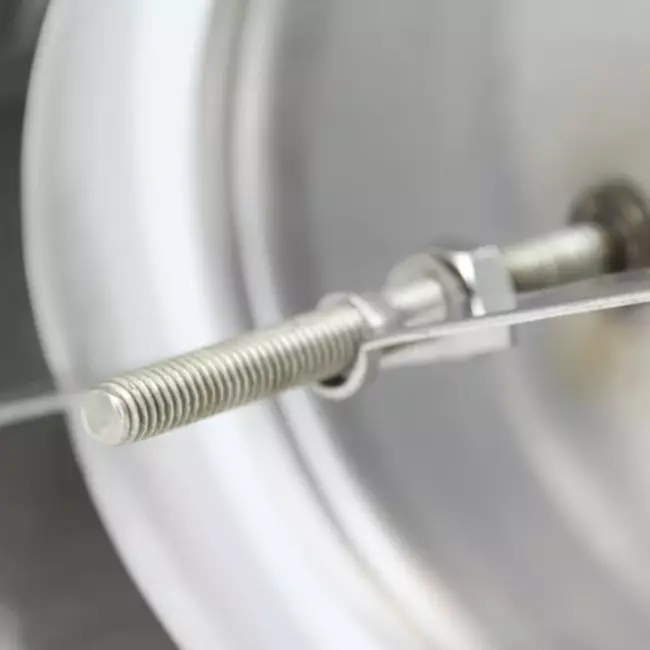 RVS dräneringsventil till fläkt av metall Ø 100 mm med monteringshylsa - DVS100Y/1