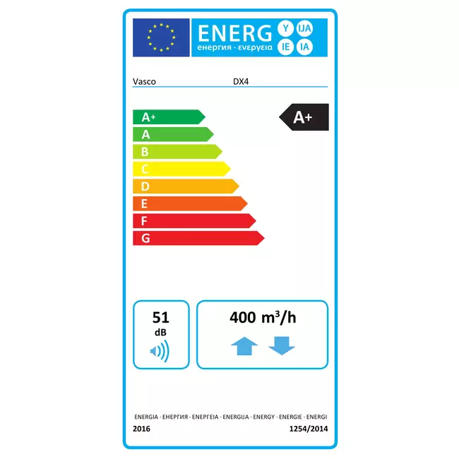 Vasco FTX-enhet DX4 - 400 m³/h - inklusive trådlös kontroll