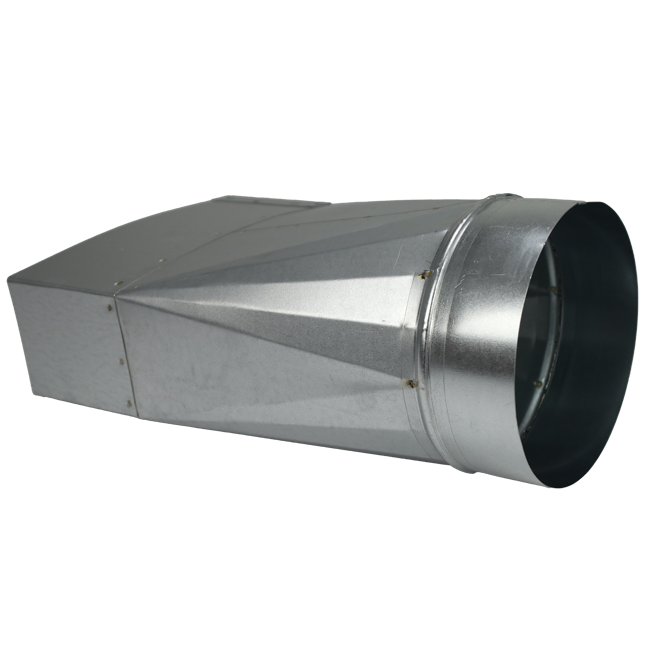 Adapter 220x80 mm till diameter 125 mm för kanal