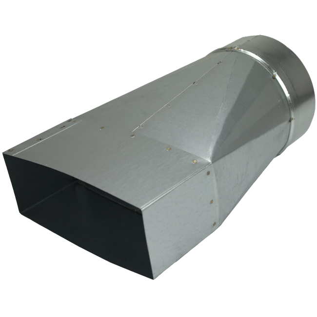 Adapter 220x80 mm till 160 mm diameter för kanal