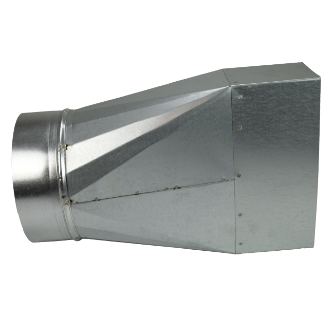 Adapter 220x80 mm till 160 mm diameter för kanal