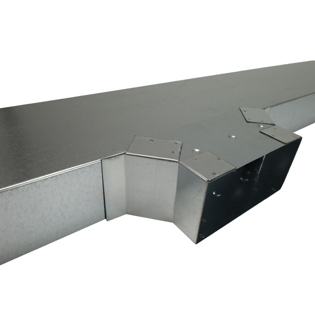 Sidoanslutning 220x80 mm för rektangulära kanaler