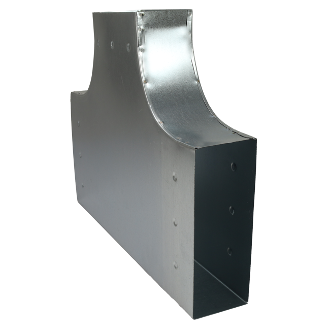 T-stycke 90 grader 300x80 - 220x80 till galvaniserad rektangulär ventilationskanal