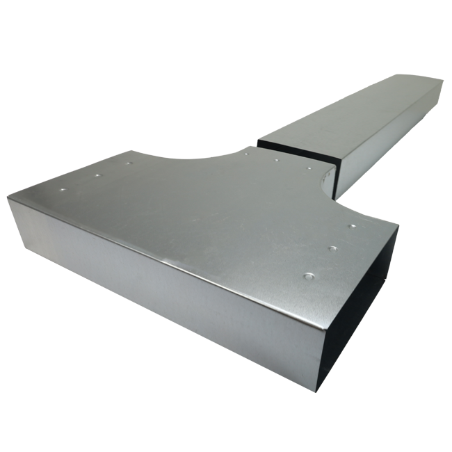 T-stycke 90 grader 300x80 - 220x80 till galvaniserad rektangulär ventilationskanal