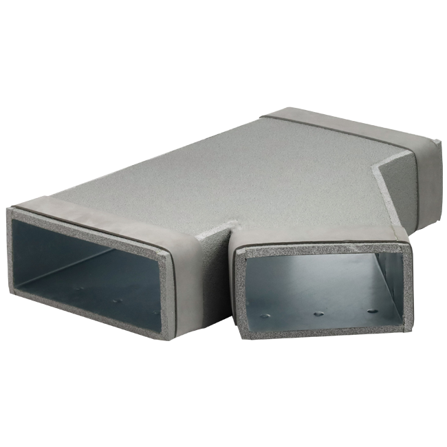 Thermoduct T-stycke 45 grader 220x80 - 170x80 för kanalisation