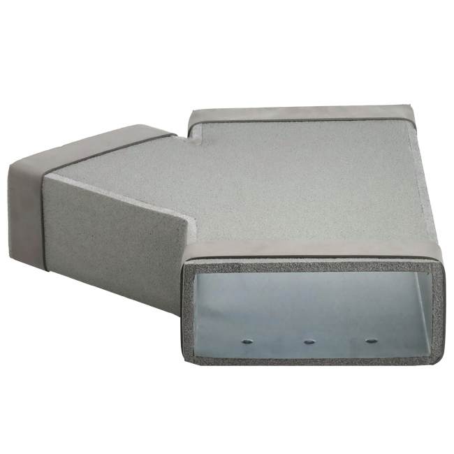 Thermoduct T-stycke 45 grader 220x80 - 170x80 för kanalisation