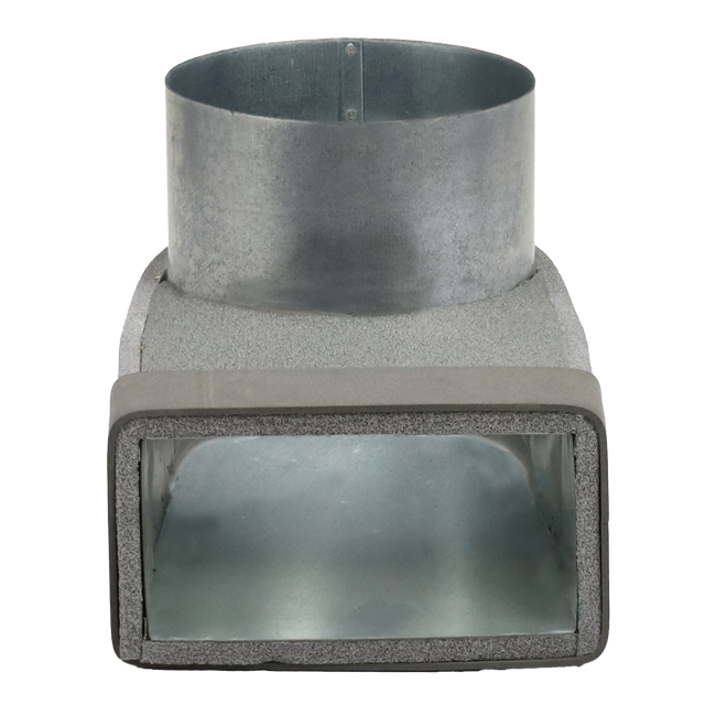 Thermoduct-vinkel 170 mm x 80 mm till diameter 160 mm för kanalisation