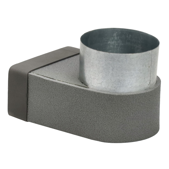 Thermoduct-vinkel 170 mm x 80 mm till diameter 160 mm för kanalisation
