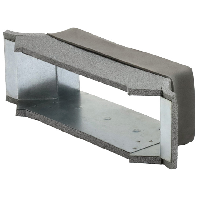 Thermoduct anslutning på sidan 220x80 mm till galvaniserade rektangulära ventilationskanaler