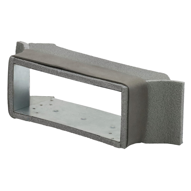 Thermoduct anslutning på sidan 220x80 mm till galvaniserade rektangulära ventilationskanaler