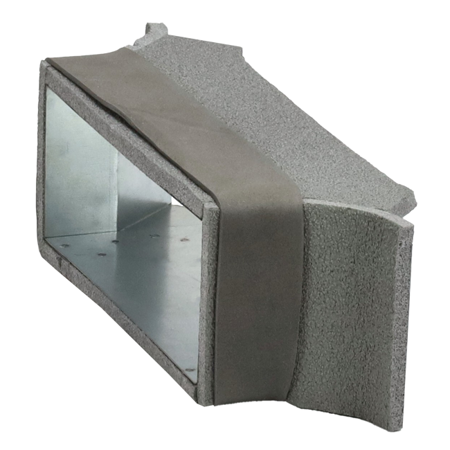 Thermoduct anslutning på sidan 220x80 mm till galvaniserade rektangulära ventilationskanaler