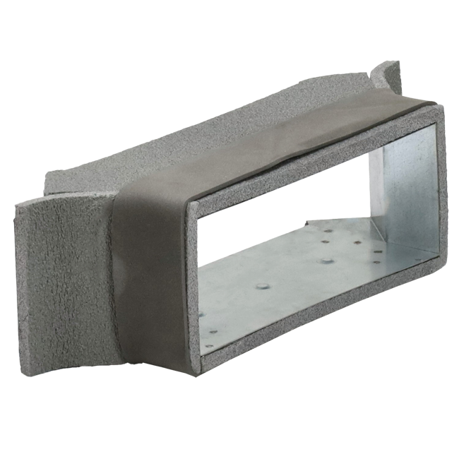 Thermoduct anslutning på sidan 220x80 mm till galvaniserade rektangulära ventilationskanaler