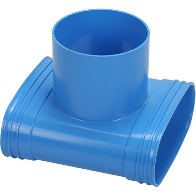 Wavin Ventiza T-koppling PVC oval 195x80x50 mm med diameter 125 mm M/M/M