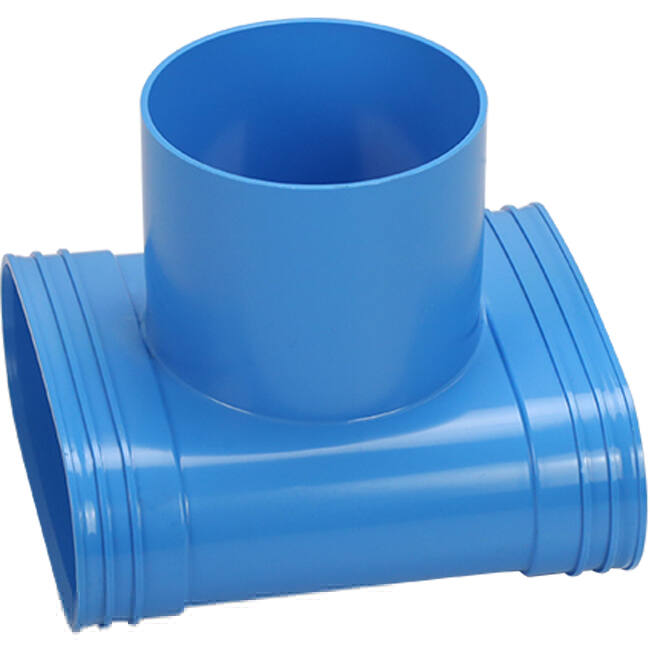Wavin Ventiza T-koppling PVC oval 195x80x50 mm med diameter 125 mm M/M/M