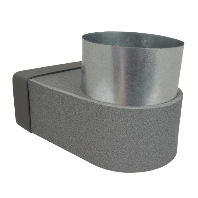 Thermoduct lepe hörnstycke enkel symmetriskt 220x80 mm till diameter 150 mm