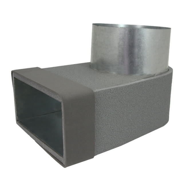 Thermoduct lepe hörnstycke enkel symmetriskt 220x80 mm till diameter 160 mm