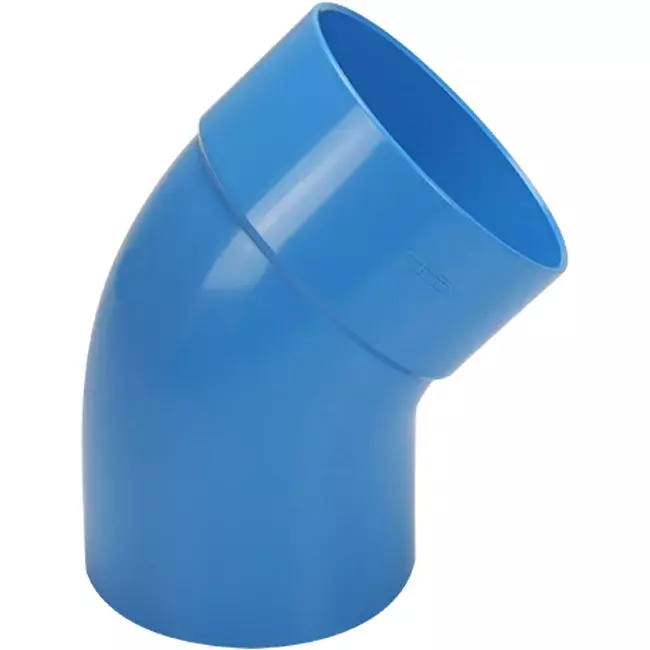 Wavin Ventiza 45 grader böj PVC rund med diameter 125 mm M/S