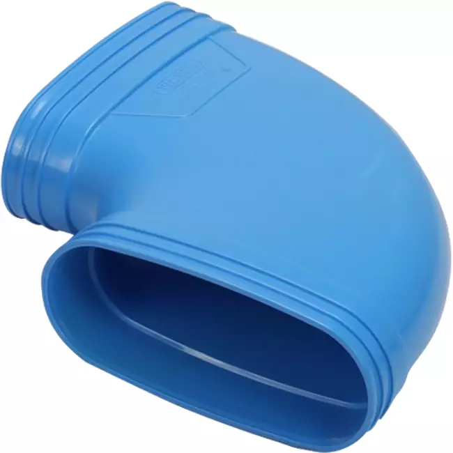 Wavin Ventiza Böj 90 grader PVC oval 195x80 mm horisontell M/M