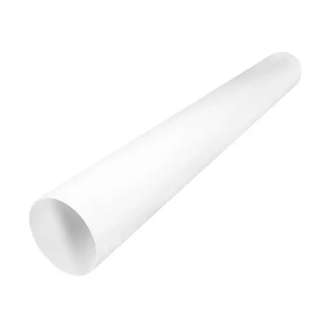 Vitt rör 125 mm i diameter, längd 1 meter RAL9010