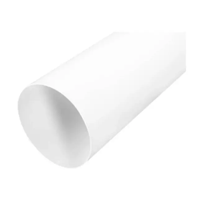 Vitt rör 125 mm i diameter, längd 1 meter RAL9010