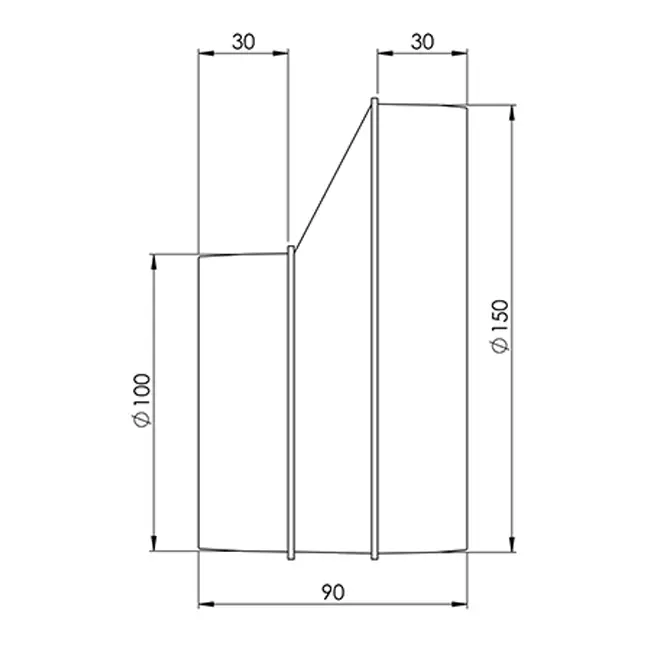 Europlast rund plastreducering 150 mm till 100 mm - AP150-100