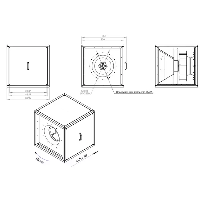 Lådfläktmotor luftflöde utomhus - MPC T 560 EC K01