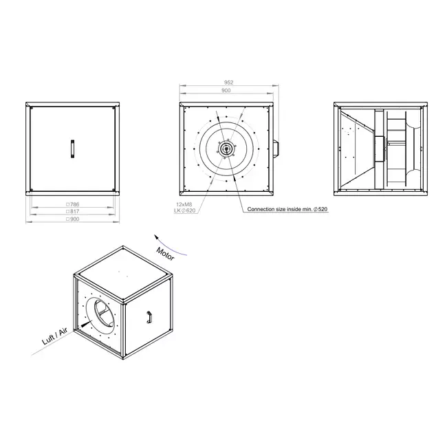 Lådfläktmotor luftflöde utomhus - MPC T 630 EC K01