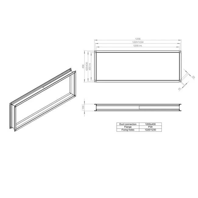 Flexibel anslutning 1200 x 400 - VS 12040