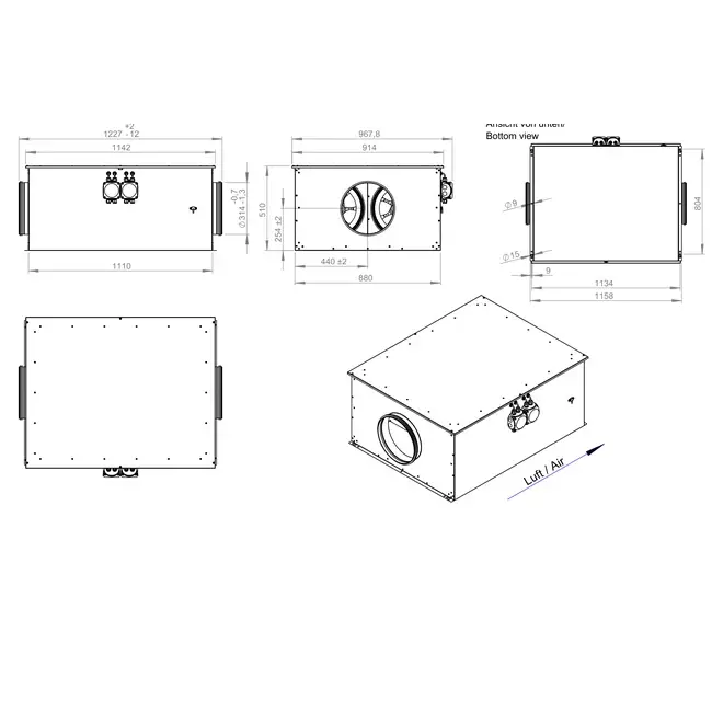 Rörfläkt 280 mm isolerad energieffektiv - EM DUO 280 EC K 01